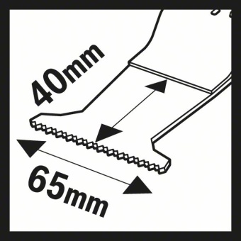 Полотно для мультирезаков Бош/Bosch BIM AIZ 65 BB Wood and Nails 40 x 65 mm 2608661781 (2.608.661.781)
